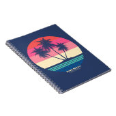 レトロ サンセット ヤシの木 Zuma Beach ノートブック (右側)