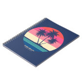 レトロ サンセット ヤシの木 Zuma Beach ノートブック (左側)