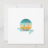 レトロ サンセット 73 ヴィンテージ ディストレスド 招待状 (裏面)