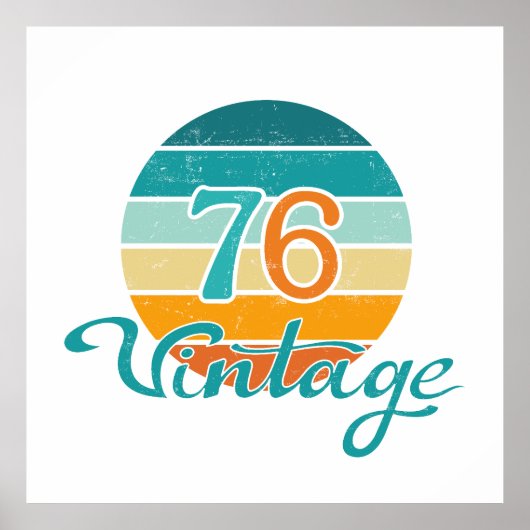 レトロ サンセット 76 ヴィンテージ ディストレスド ポスター (正面)