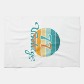 レトロ サンセット 77 ヴィンテージ ディストレス キッチンタオル (横)