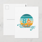 レトロ サンセット 86 ヴィンテージ ディストレスド ポストカード (正面/裏面)