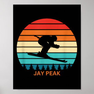 レトロ サンセット Jay Peak バーモント スキー スキーヤー ポスター