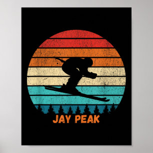 レトロ サンセット Jay Peak バーモント スキー スキーヤー _1 ポスター