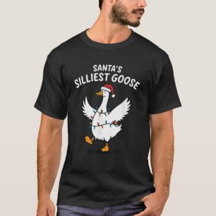 レトロ サンタのばかばかしいガチョウ クリスマス シリーグース Tシャツ