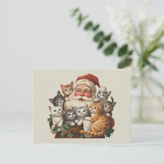レトロ サンタクロース & 子猫 クリスマス 冬 90年代  (スタンド正面)