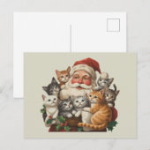 レトロ サンタクロース & 子猫 クリスマス 冬 90年代  (正面/裏面)