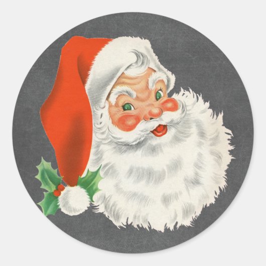 レトロ サンタクロース 黒板 クリスマス ステッカー (正面)