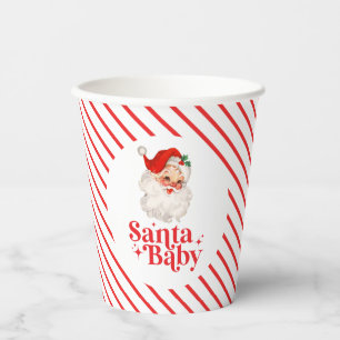 レトロ サンタベイビー クリスマス ベビーシャワー 紙コップ
