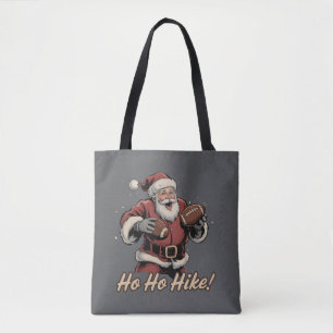 レトロ サンタ フットボール選手 Ho Ho Hike クリスマス トートバッグ