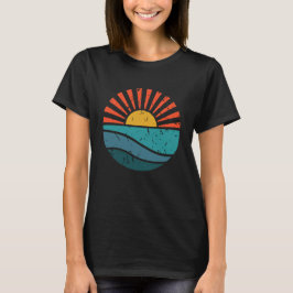 レトロ サン オーシャン ウェーブ ヴィンテージ グラフィック Tシャツ