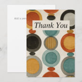 レトロ サークル 感謝カード 招待状 (正面/裏面)