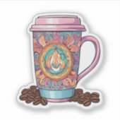 レトロ サーモス コーヒーカップ 防水 シール (正面)