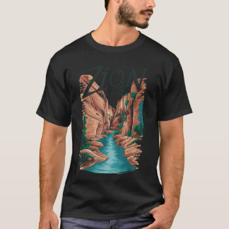 レトロ・ザイオン国立公園・ナローズ Tシャツ