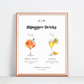 レトロ シグネチャードリンク カクテル ウェディング サイン