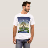 レトロ・シュールコラージュの美学シャツ | ヴィンテージ・アート Tシャツ (正面フル)