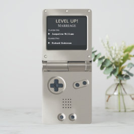 レトロ シルバー II ハンドヘルド ゲーム機 ウェディング インビテーション