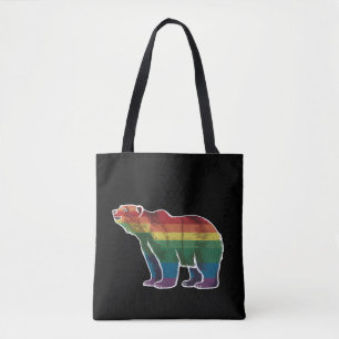 レトロ シロクマ レインボー レズビアン LGBT ゲイ プライド トートバッグ