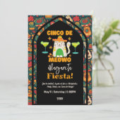 レトロ シンコ デ マヨ - かわいい猫マルガリータパーティ 招待状 (スタンド正面)