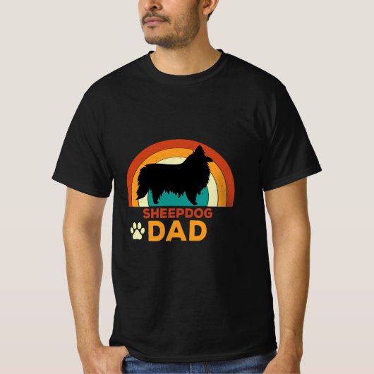 レトロ・シープドッグ・ダッド Tシャツ (正面)