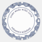 レトロ ジャム 缶ラベル | 手作り メイソンジャー ラウンドシール (正面)