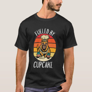 レトロ ジャーマンシェパード カップケーキに燃料補給 ヴィンテージ ク Tシャツ