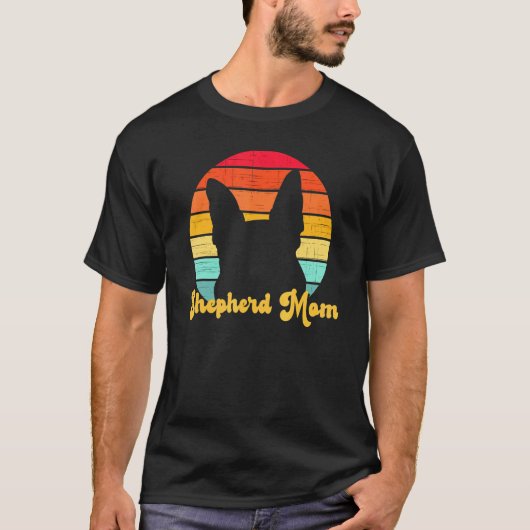 レトロ ジャーマンシェパード 母 犬好き 女性向け Tシャツ (正面)