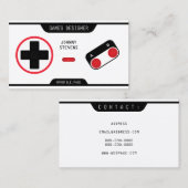 レトロ·ジョイパド·コトローラーは白く見える 名刺 (正面/裏面)