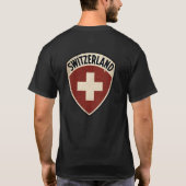 レトロ スイス シールド Tシャツ スイス サッカー ファン (裏面)