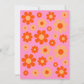 レトロ スイート16 バースデーパーティー オレンジ ピンク 招待状 (裏面)