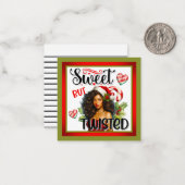 レトロ スイート だが ツイスト クリスマス ピンアップ ノートカード (正面/裏面インサイチュ)