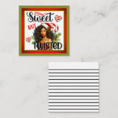 レトロ スイート だが ツイスト クリスマス ピンアップ ノートカード (正面/裏面)