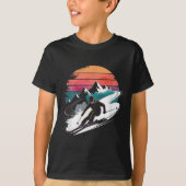 レトロ スキー スキー Tシャツ (正面)