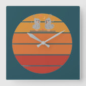 レトロ. スクエア壁時計 (正面)