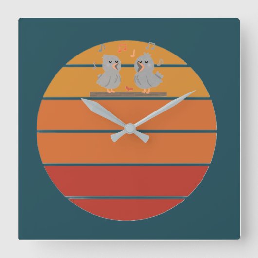 レトロ. スクエア壁時計 (正面)