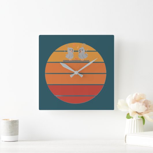 レトロ. スクエア壁時計 (ホーム)