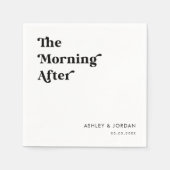 レトロ スクリプト タイポグラフィー ザ モーニング アフター パーティー スタンダードカクテルナプキン (正面)