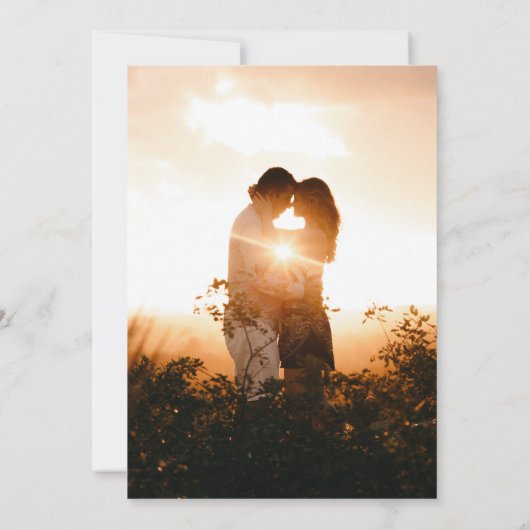 レトロ スクリプト ボヘミア レインボー 愛に満ちたシンプルさ 招待状 (裏面)