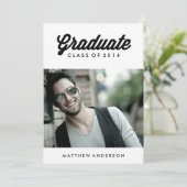 レトロ スクリプト | 卒業パーティー招待状 招待状 (スタンド正面)