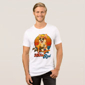 レトロ スケート コーギー – Tony Bark™ –スモール＆ラッド トライブレンドＴシャツ (正面全面)