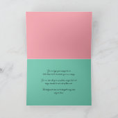 レトロ スシ ピンクの花 ユニークなスクエア パターン サンキューカード (内部)