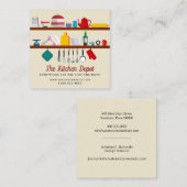 レトロ・ストック・ザ・キッチン・シェフ スクエア名刺 (正面/裏面)