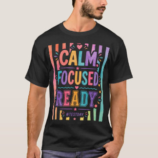 レトロ ストライプ あなたならできる テストの日 テスト Tシャツ