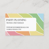 レトロ ストライプ パステル レインボー ミニマル 名刺 (裏面)