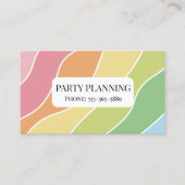 レトロ ストライプ パステル レインボー ミニマル 名刺 (正面)
