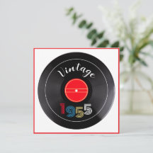 レトロ ストライプ ビニールレコード 1955 70歳の誕生日 