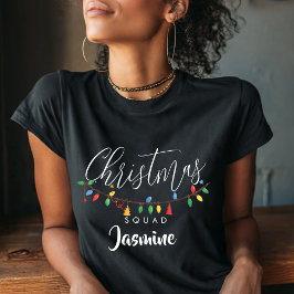 レトロ・ストリング・ライト・クリスマス・チーム名 Tシャツ