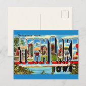 レトロ ストームレイク アイオワ州 ポストカード (正面/裏面)