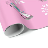 レトロ – スノーフレーク&カー ラッピングペーパー (ロールコーナー)