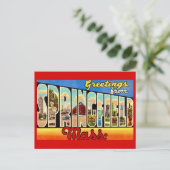 レトロ スプリングフィールド MA 挨拶 ポストカード (スタンド正面)